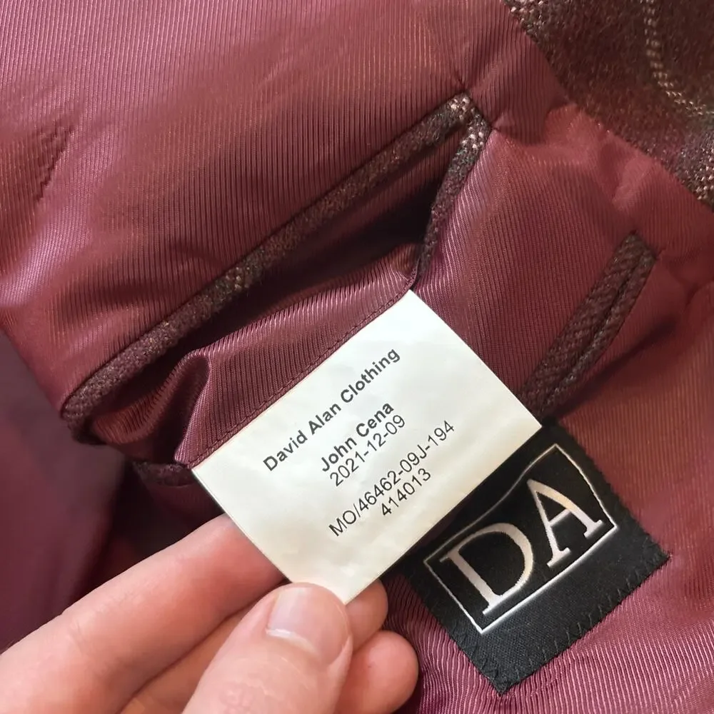 John Cena David Alan Dormeuil Woodland Blazer Mens Wool Two Button England Red